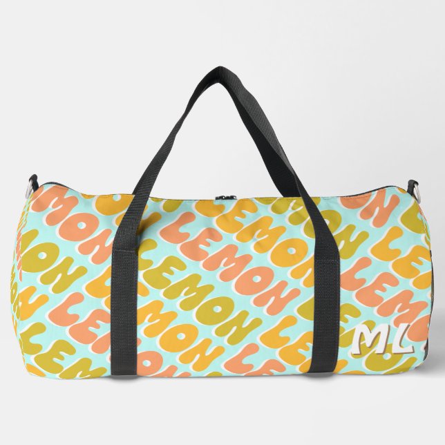Lemon Lemon Lemon Retro Duffle Bag (Front)