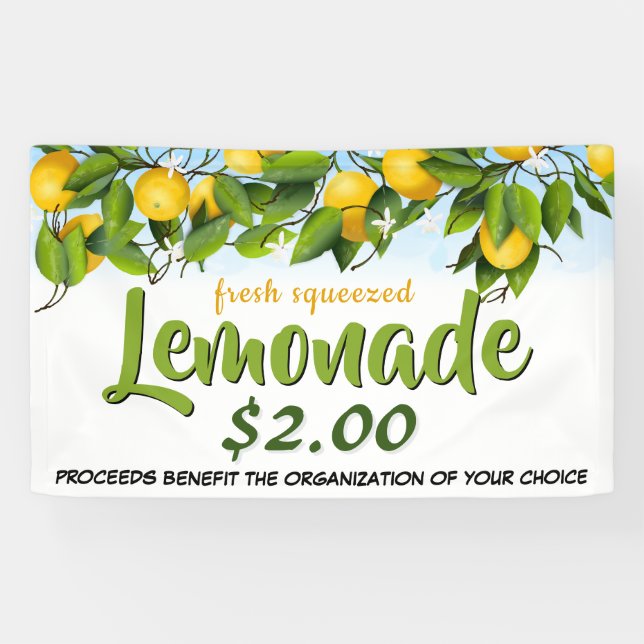 Lemon Lemonade Stand Fundraiser Banner (Horizontal)