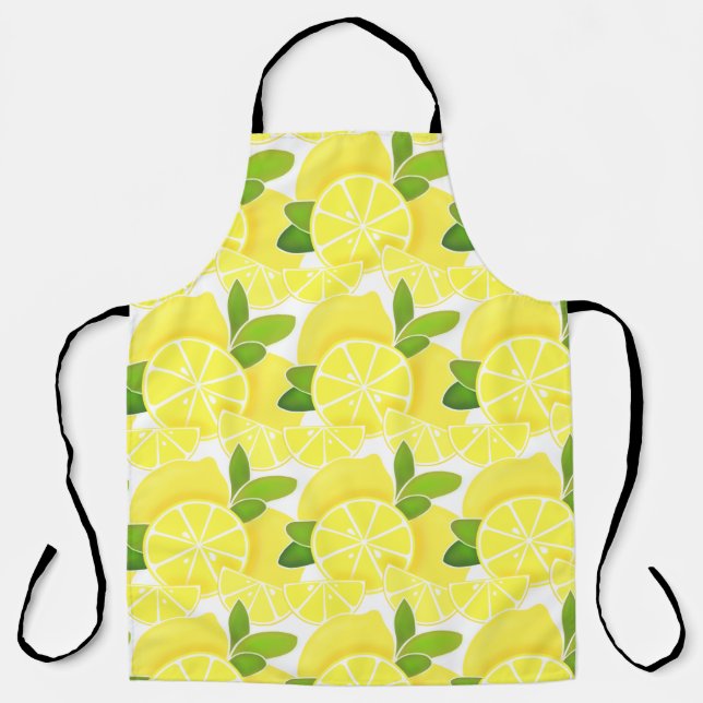 Lemon lemons lemon slices tropical yellow fruit  apron (Front)