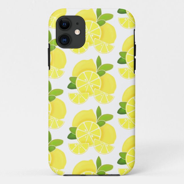 Lemon lemons lemon slices tropical yellow fruit  Case-Mate iPhone case (Back)