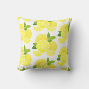 Lemon lemons lemon slices tropical yellow fruit cushion