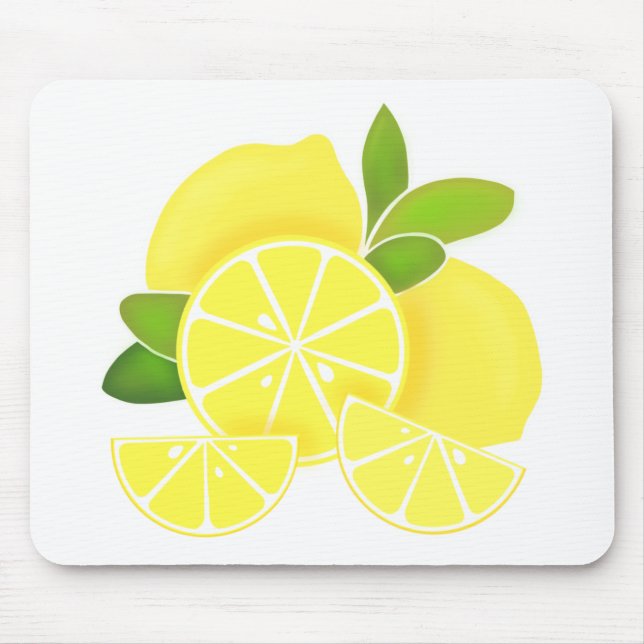 Lemon lemons lemon slices tropical yellow fruit  mouse pad (Front)