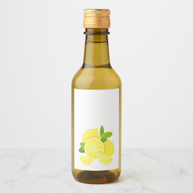 Lemon lemons lemon slices tropical yellow fruit  wine label (Front)