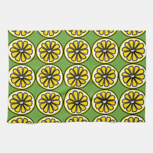 Lemon Lemons Slice Green Yellow Kitchen Dish Towel