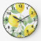 Lemon Lemons Summer Fruit Yellow Wall Clock