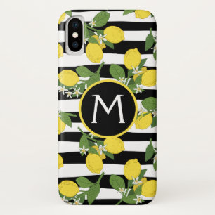 Lemon Lemons Yellow Black Stripes iPhone X Case