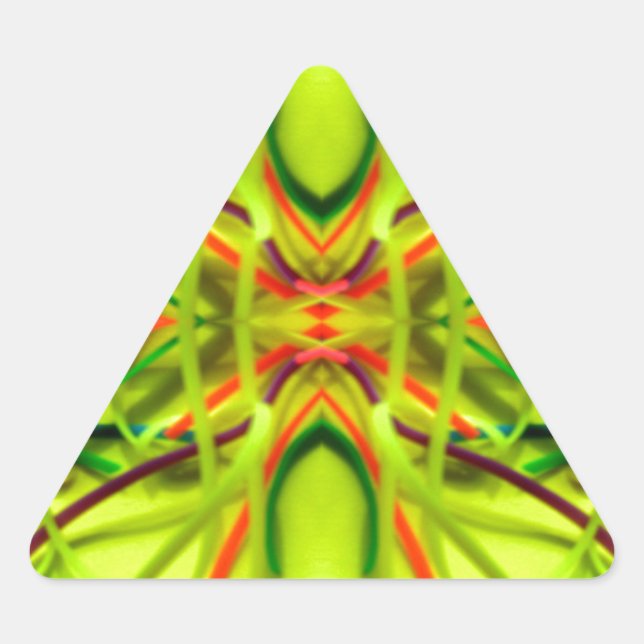 Lemon Lime Bending Lines By BethofArt Triangle Sticker (Front)