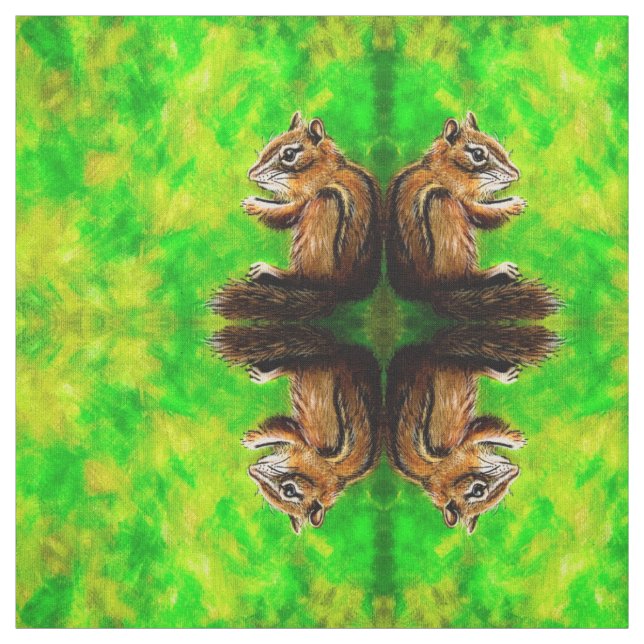 Lemon Lime Chipmunk Fabric (Swatch)