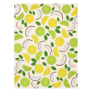 Lemon lime coconut and mint happy cheerful pattern tablecloth