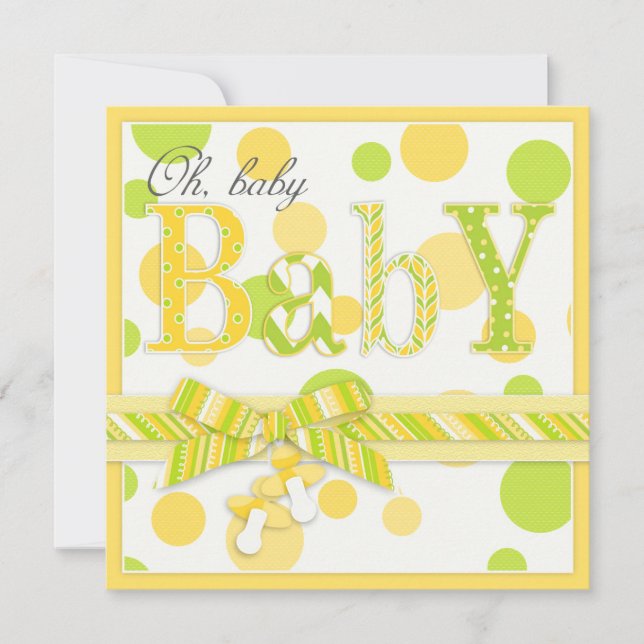 Lemon Lime Dots Baby Shower Invitation (Front)