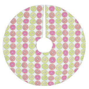 Lemon Lime Grapefruit Orange Citrus Fruit Kitchen Brushed Polyester Tree Skirt