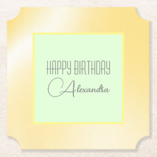 Lemon Lime "Happy Birthday" Paper Coaster