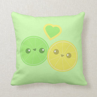 Lemon Lime Heart Kawaii pillow