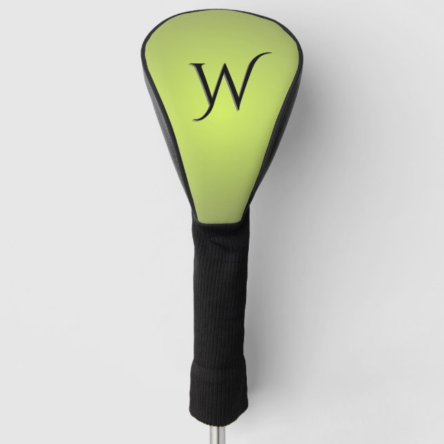 Lemon Lime Monogram Golf Head Cover (Front)