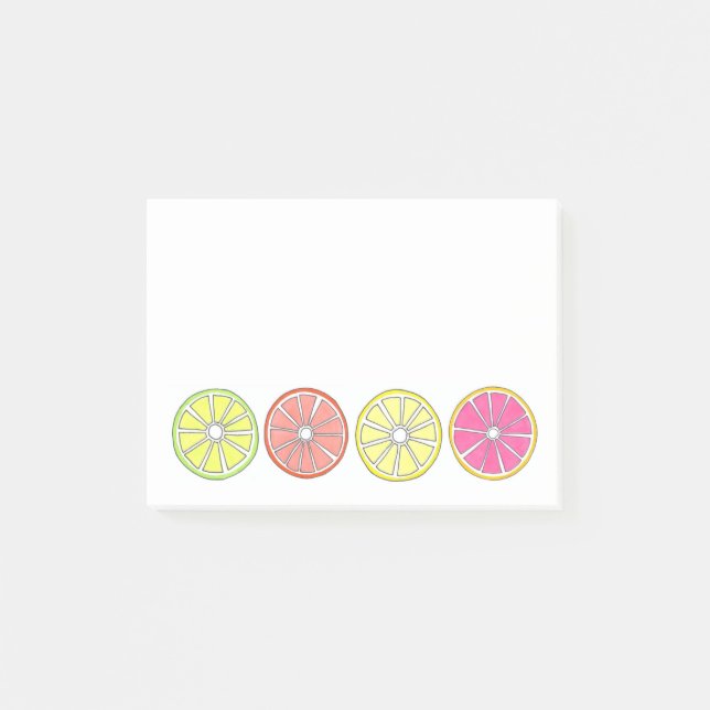 Lemon Lime Orange Grapefruit Citrus Fruit Post-It Notes (Front)