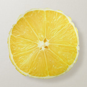 Lemon Lime Slice Round Cushion