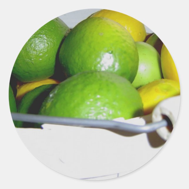 Lemon Lime Twist Classic Round Sticker (Front)