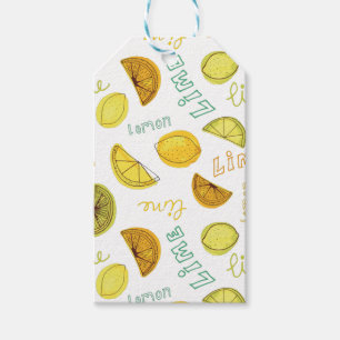 Lemon & Lime Zesty Fruit Pattern Gift Tags