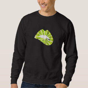 Lemon Lips Sour Lime Lipstick Lemonade Kissing Fru Sweatshirt