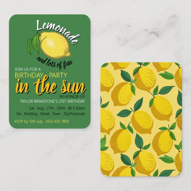 Lemon Logo, Lemonade & Lots of Fun Handout Tickets (Front/Back)