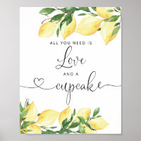 Lemon Love and Cupcake Bridal Shower Sign