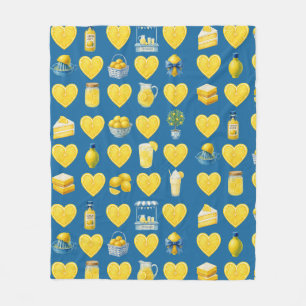 Lemon Love Pattern Fleece Blanket