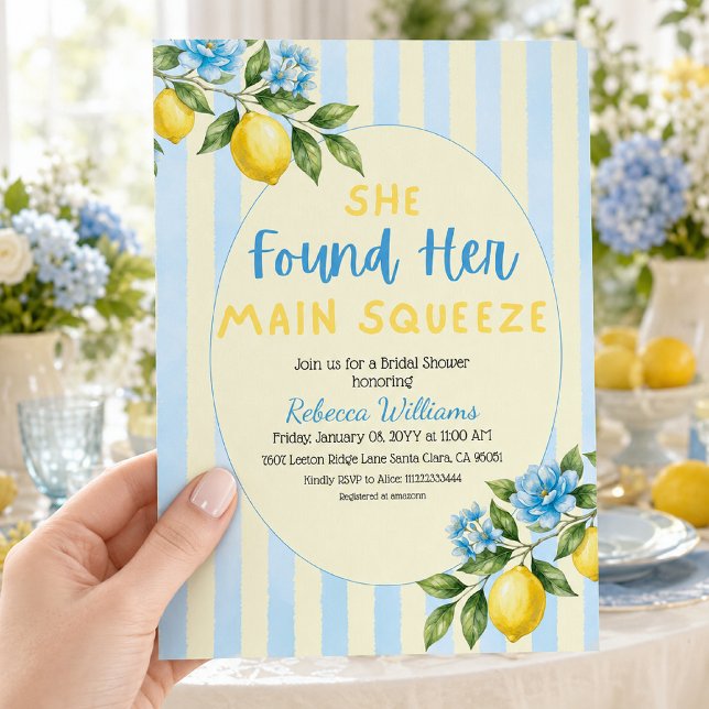 Lemon Main Squeeze Bridal Shower Invitation (Creator Uploaded)