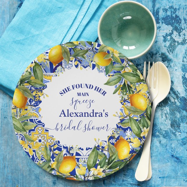 Lemon Main Squeeze Bridal Shower  Paper Plate (Creator Uploaded)