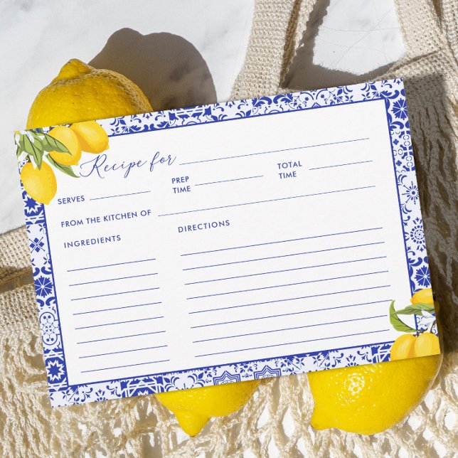 Lemon Main Squeeze Bridal Shower Recipe Card (Creator Uploaded)