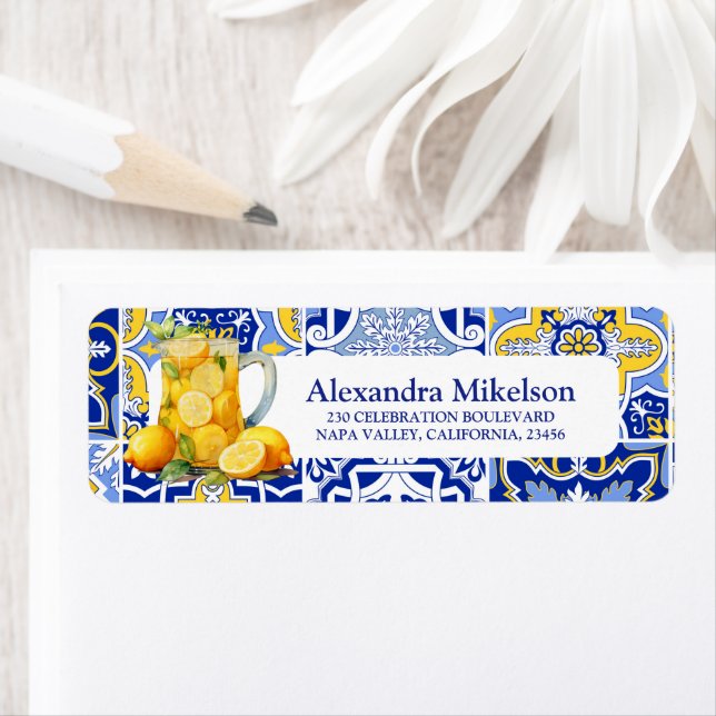 Lemon Main Squeeze Bridal Shower Return Address Label (Insitu)