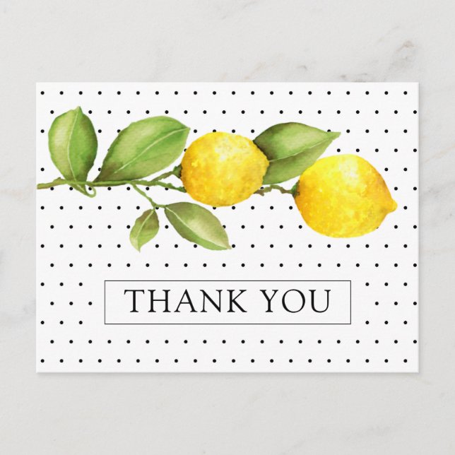 Lemon Main Squeeze Bridal Shower Thank You Postcard (Front)