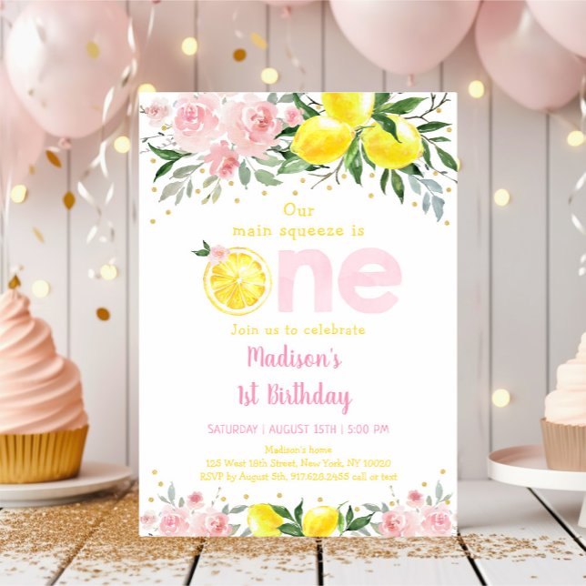 Lemon Main Squeeze First Birthday Invitation (Creator Uploaded)