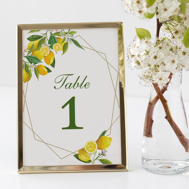 Lemon Main Squeeze Table Number Card (Creator Uploaded)