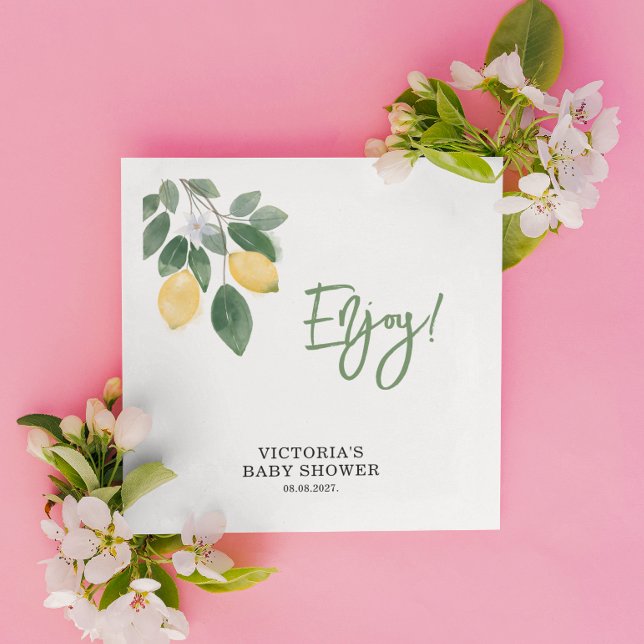 Lemon Mama's main Squeeze Baby Shower Napkin (Creator Uploaded)
