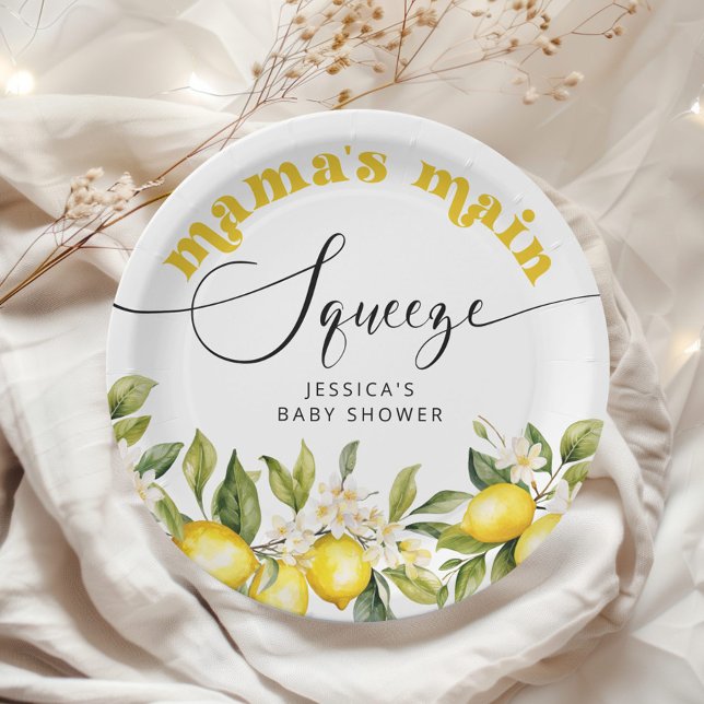 Lemon mamas main squeeze baby shower paper plate (Creator Uploaded)