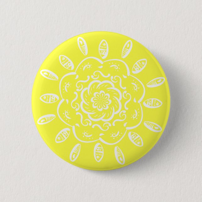Lemon Mandala 6 Cm Round Badge (Front)