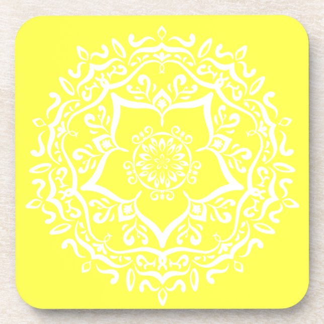 Lemon Mandala Coaster (Front)