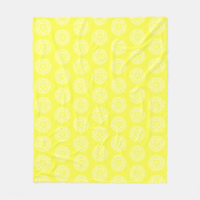 Lemon Mandala Fleece Blanket (Front)