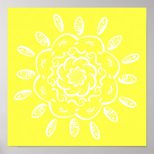 Lemon Mandala Poster