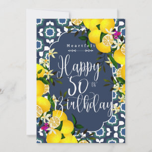 Lemon Mediterranean 50th Birthday Navy Blue