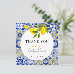 Lemon Mediterranean Baby Shower Thank You Card