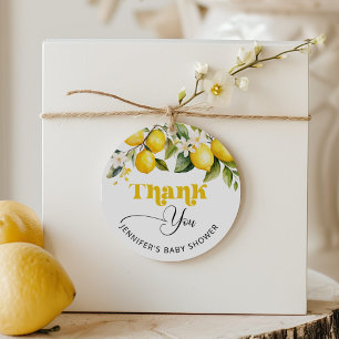 Lemon mediterranean baby shower thank you favour tags