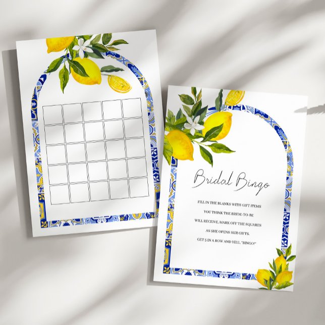 Lemon Mediterranean Bingo Bridal Shower Game Card (Creator Uploaded)