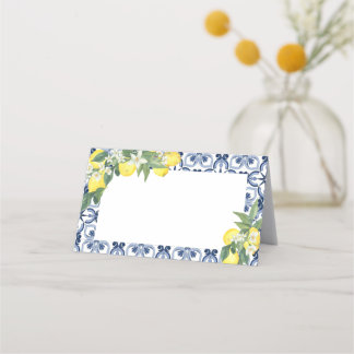 Lemon Mediterranean Blank Food Label or  Place Card