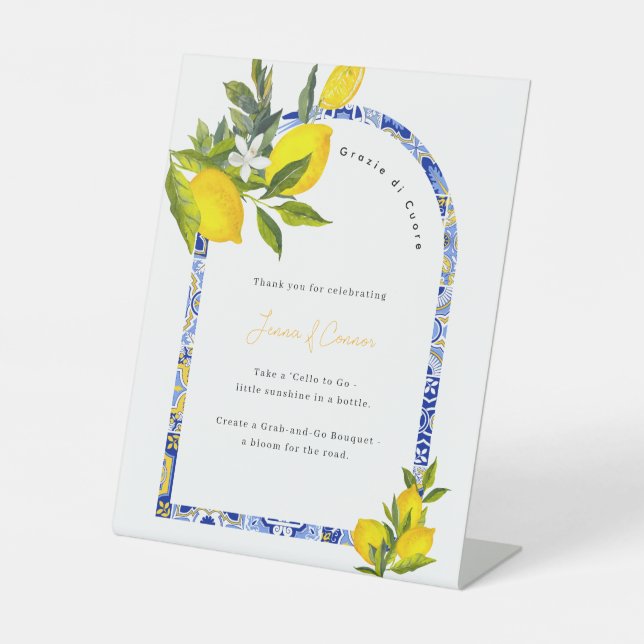 Lemon Mediterranean Bridal Shower Farewell Sign (Front)