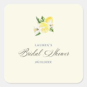 Lemon Mediterranean bridal shower italian  Square Sticker