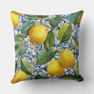 Lemon Mediterranean Decorative Throw Pillow 
