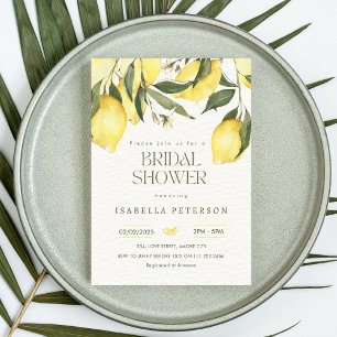 Lemon Mediterranean Italian Bridal Shower Invitation