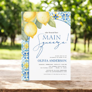 Lemon Mediterranean Main Squeeze Bridal Shower Invitation