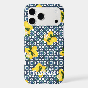 Lemon Mediterranean Navy White iPhone Case